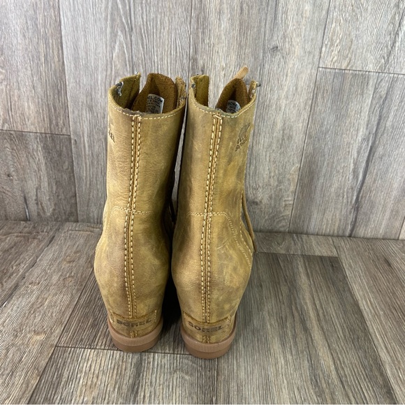 Sorel Joan of Artic Wedge lll W 8 Brown Buckle Lace Up Suede Bootie Distressed - Picture 6 of 8